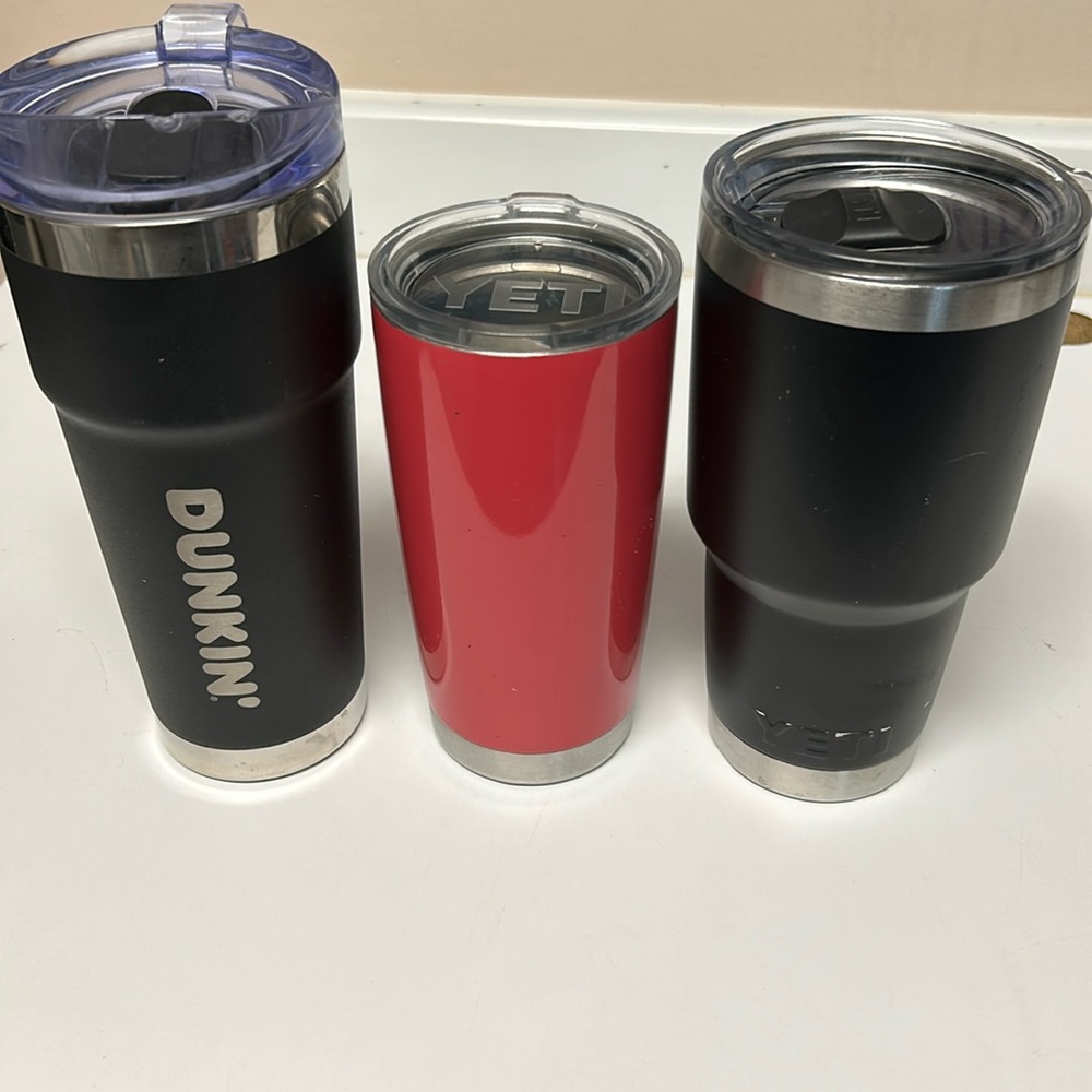 YETI and Dunkin tumblers